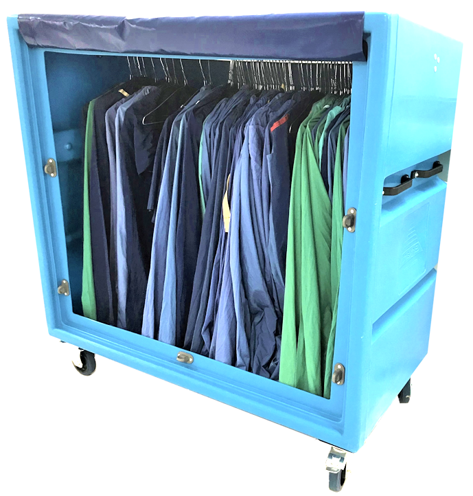 Bryant Mobile Wardrobe with Garment Rail and PVC Front cover